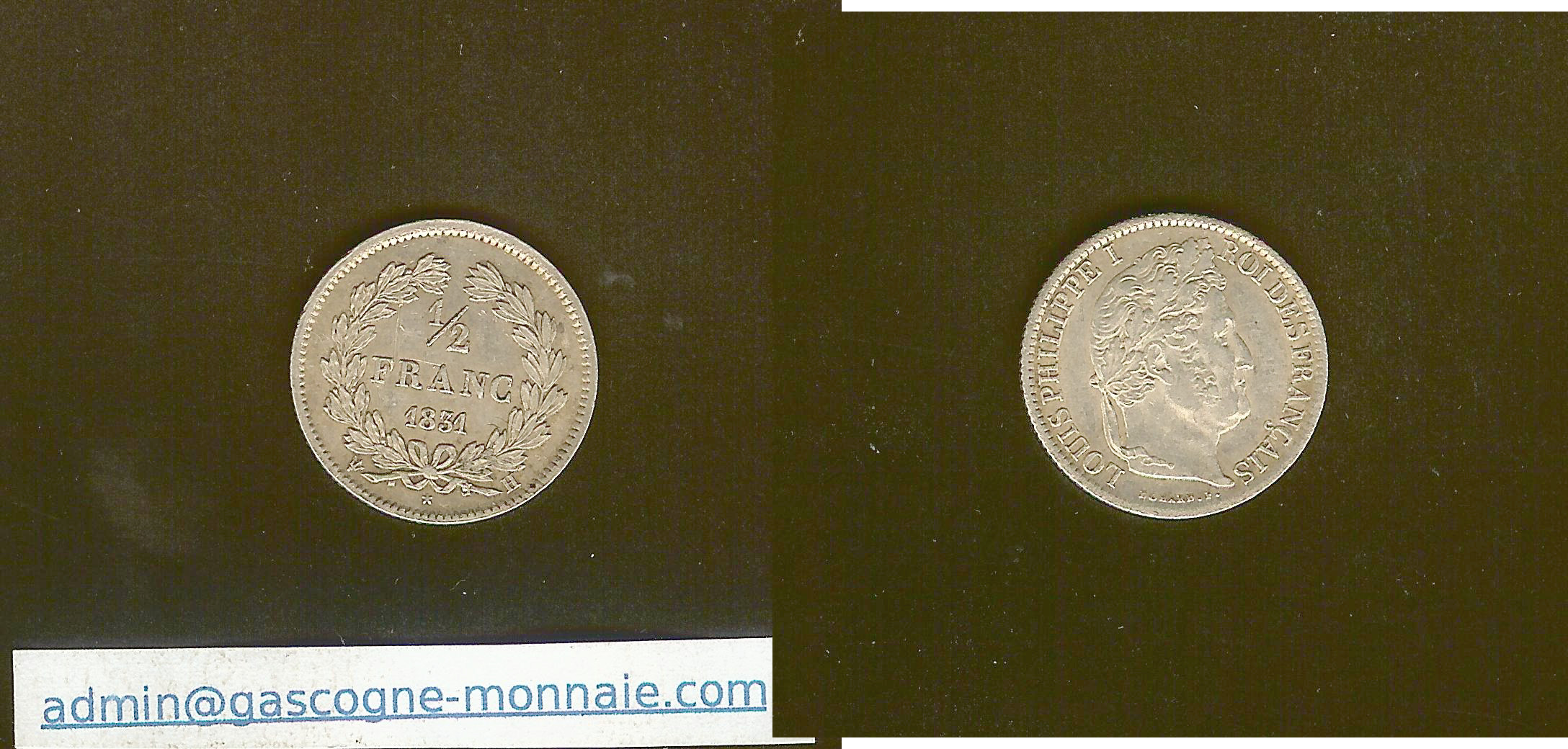 half franc Louis Philippe 1831H EF+/AU